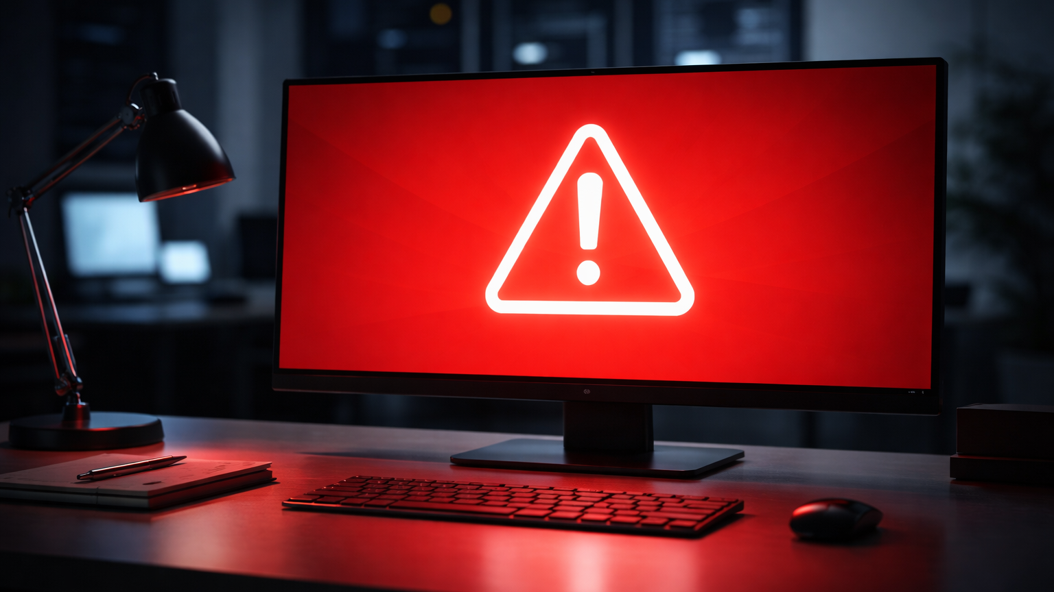 Notfallbenachrichtigung Windows Bildschirm: Fullscreen, Aufmerksamkeit und Quittierung